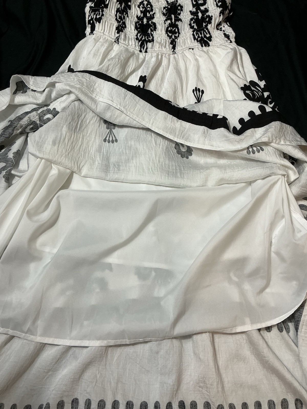 Umgee Black & White Abstract Print Chic Sleeveless A-Line Midi Sundress M
