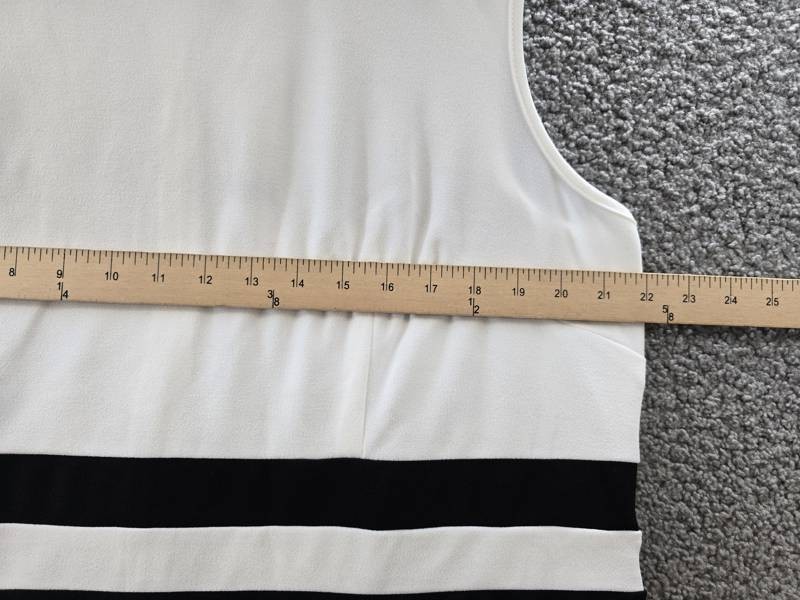 NY Collection Plus Size Colorblocked Dress Women’s 16W White/Black Zip Closure