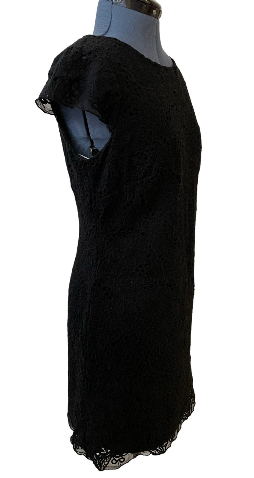 Lilly Pulitzer Jeanette Mini Dress Black Lace Crochet Whimsigoth Romantic Y2K 10