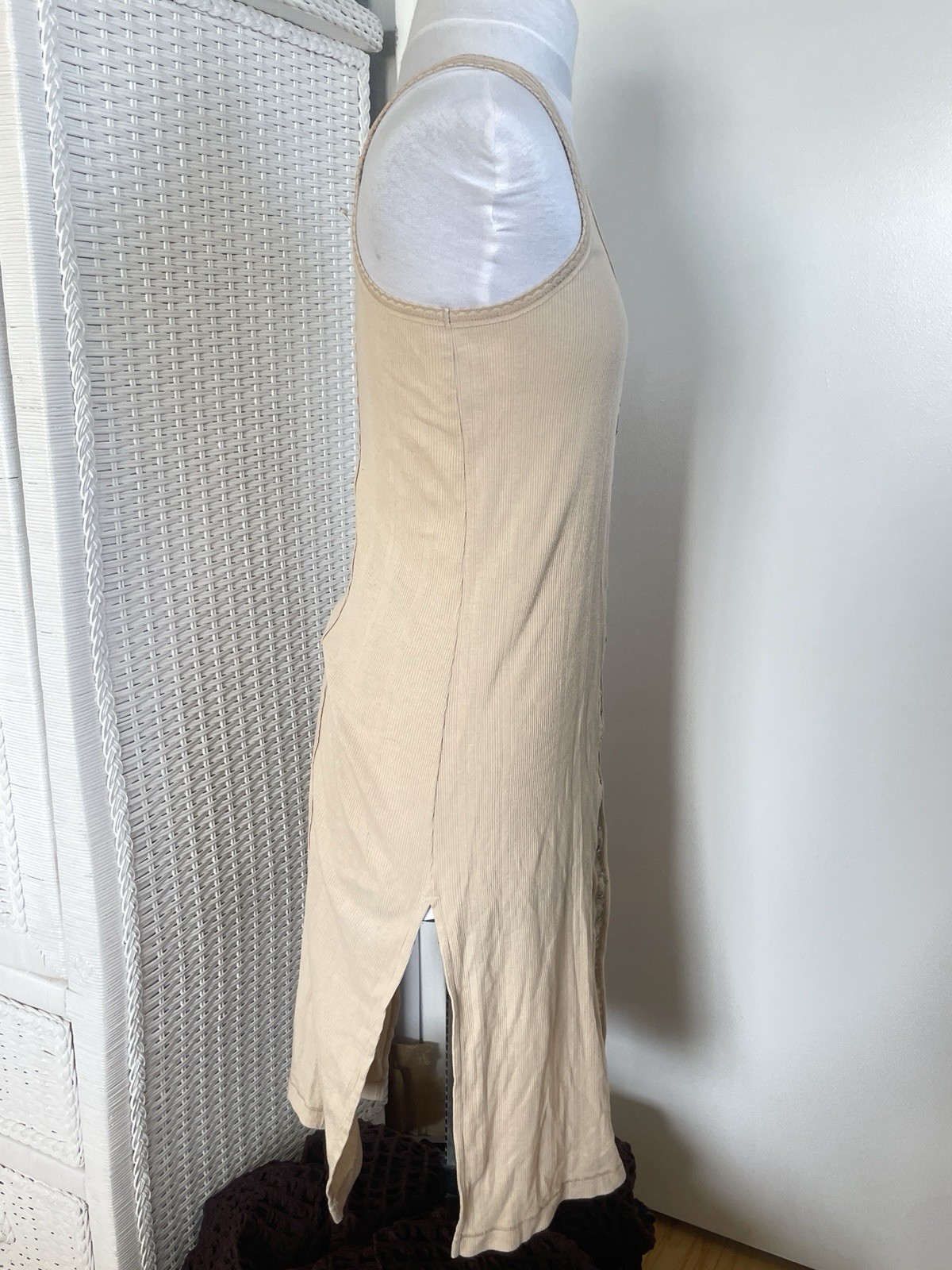 Urban Outfitters Ribbed Corset Midi Dress Hook & Eye Front 90s Grunge Sz S