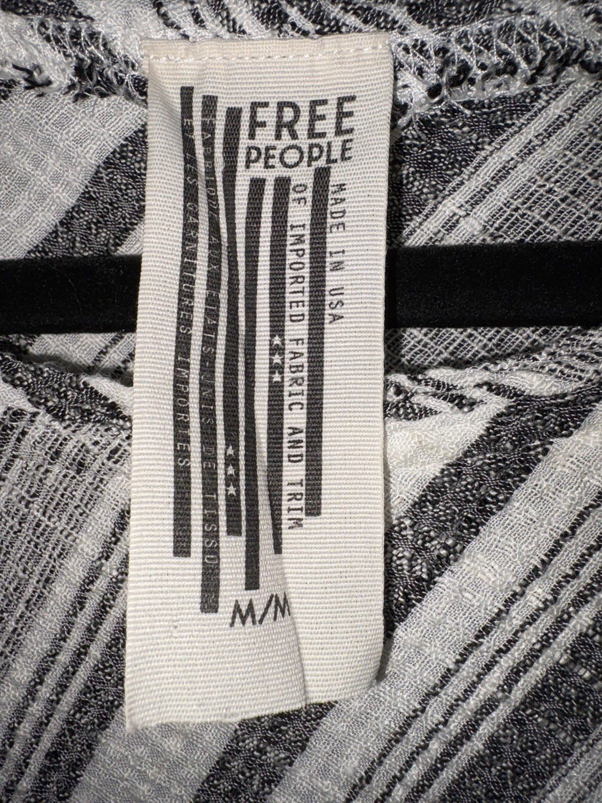 Free People Mixed Stripe Linen Blend Dress Medium Oversized Tunic Top Coverup