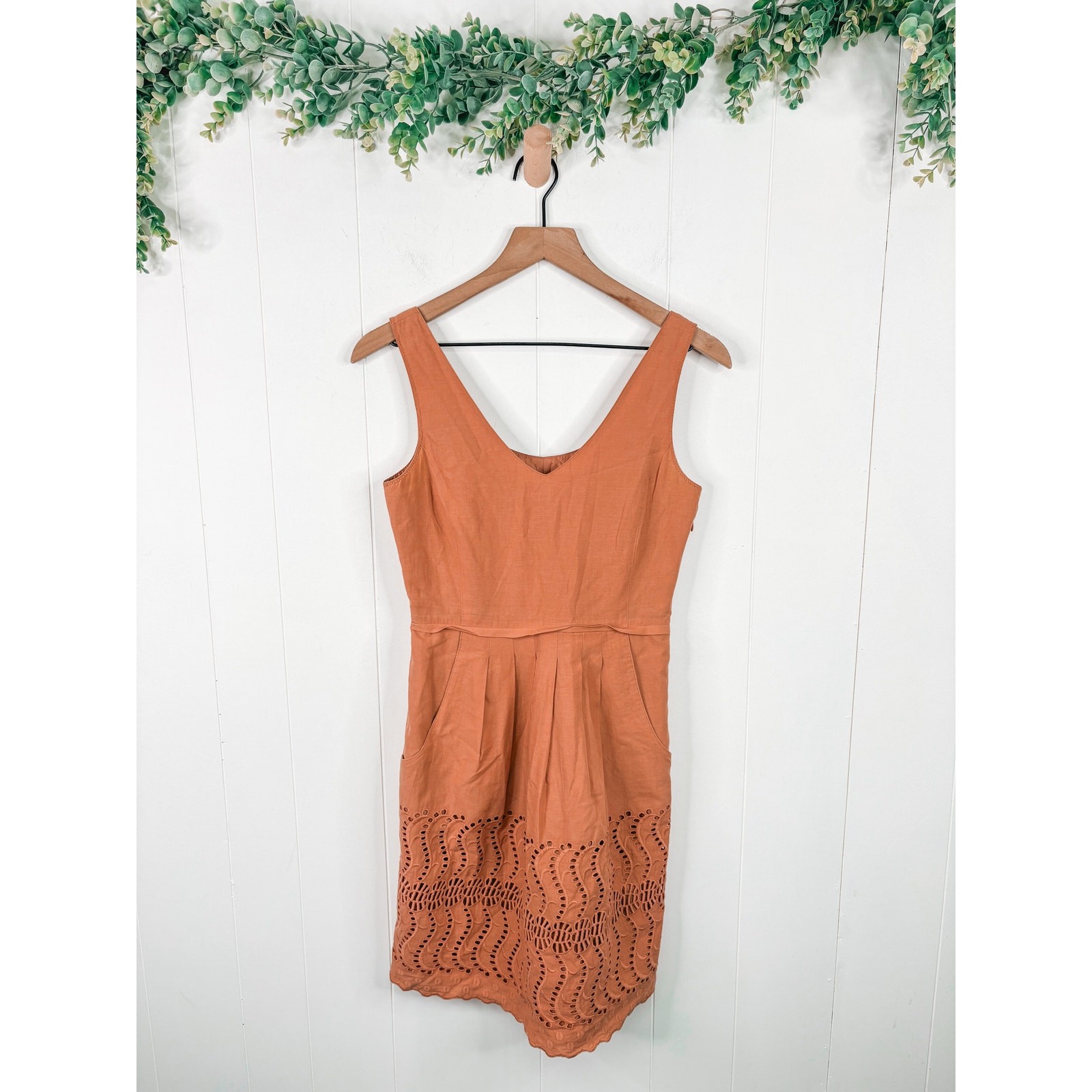 J. Crew Delaney Eyelet Dress 00 Pink Peach Sleeveless Mini