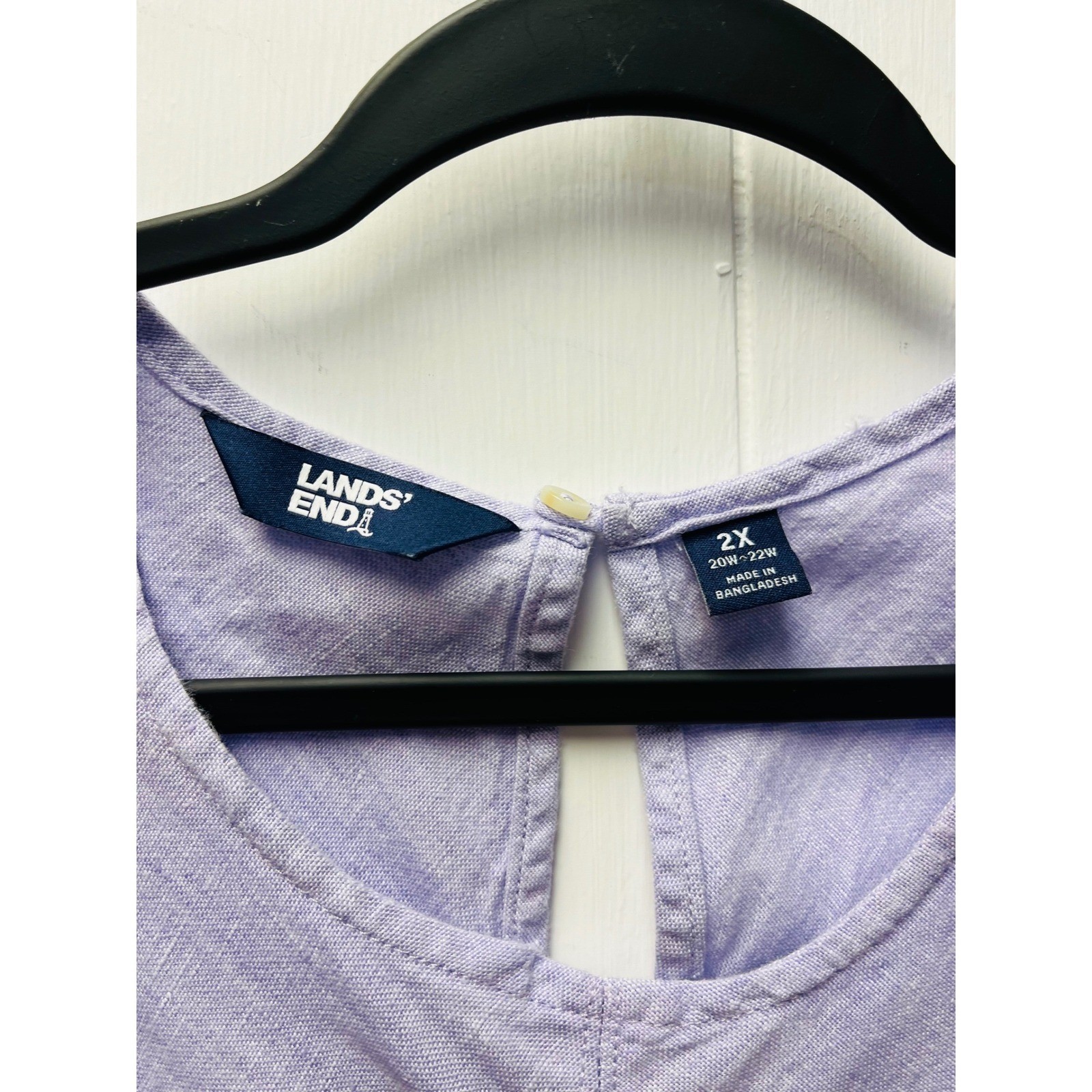 Lands’ End 2X Linen Shift Dress Lavender Purple Lagenlook Minimalist Fisherman
