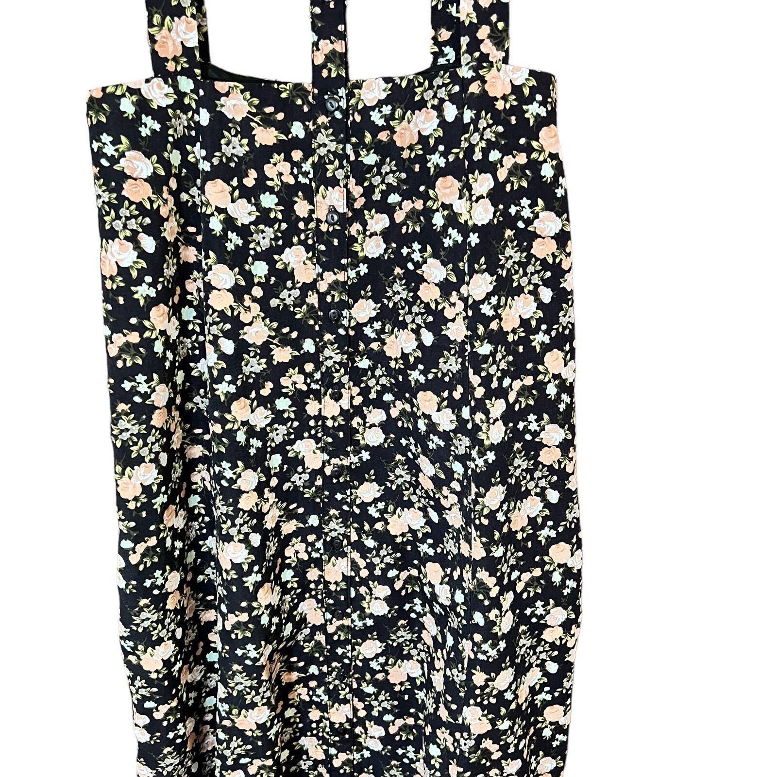 Pins and Needles UO Caged Cut Out Waist Maxi Dress Button Front Floral Sz 4 READ