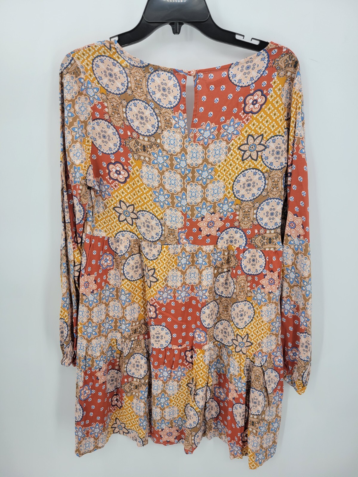 Andree by Unit Dress Womens Small Colorful Boho Print Long Sleeve Peasant Flowy