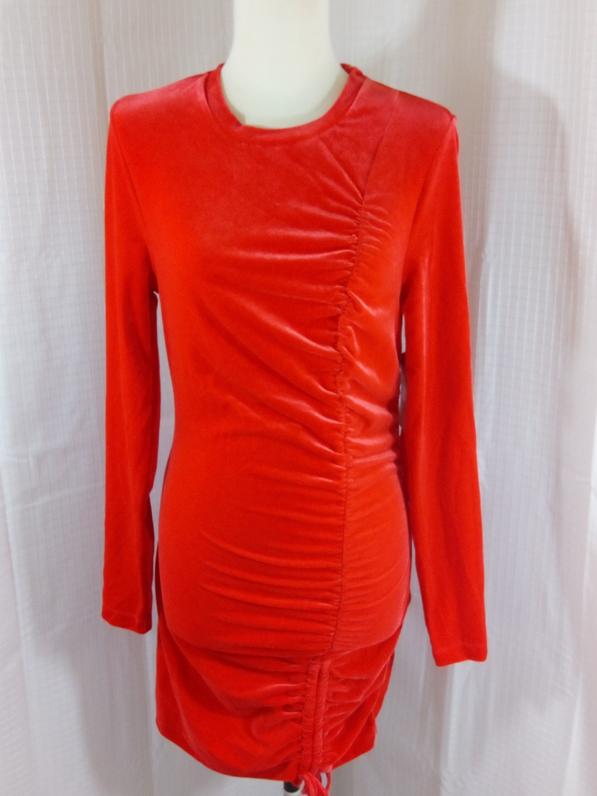 Juicy By Juicy Couture Red Velour Long Sleeve Bodycon Dress Size Medium Women’s