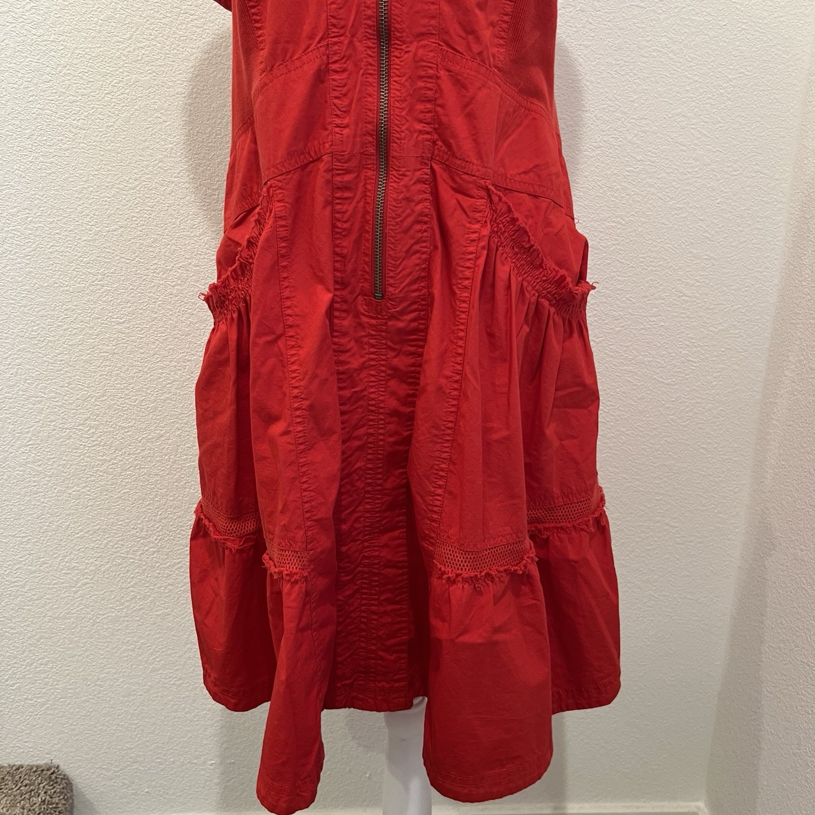 Daily Practice Anthropologie Trek Utility Mini Dress Red Size S