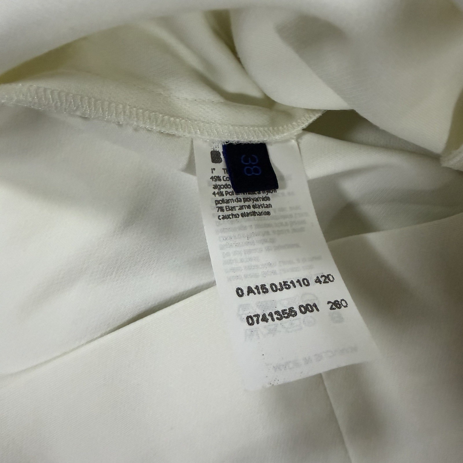 Blue Les Copains Dress IT 38 US 2 White Luxury Cotton Polyamide Stretch
