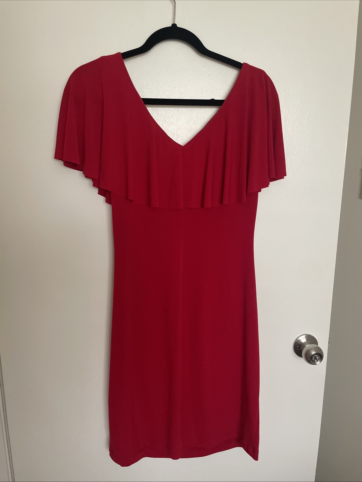 Red Stretchy Cocktail Party Dress