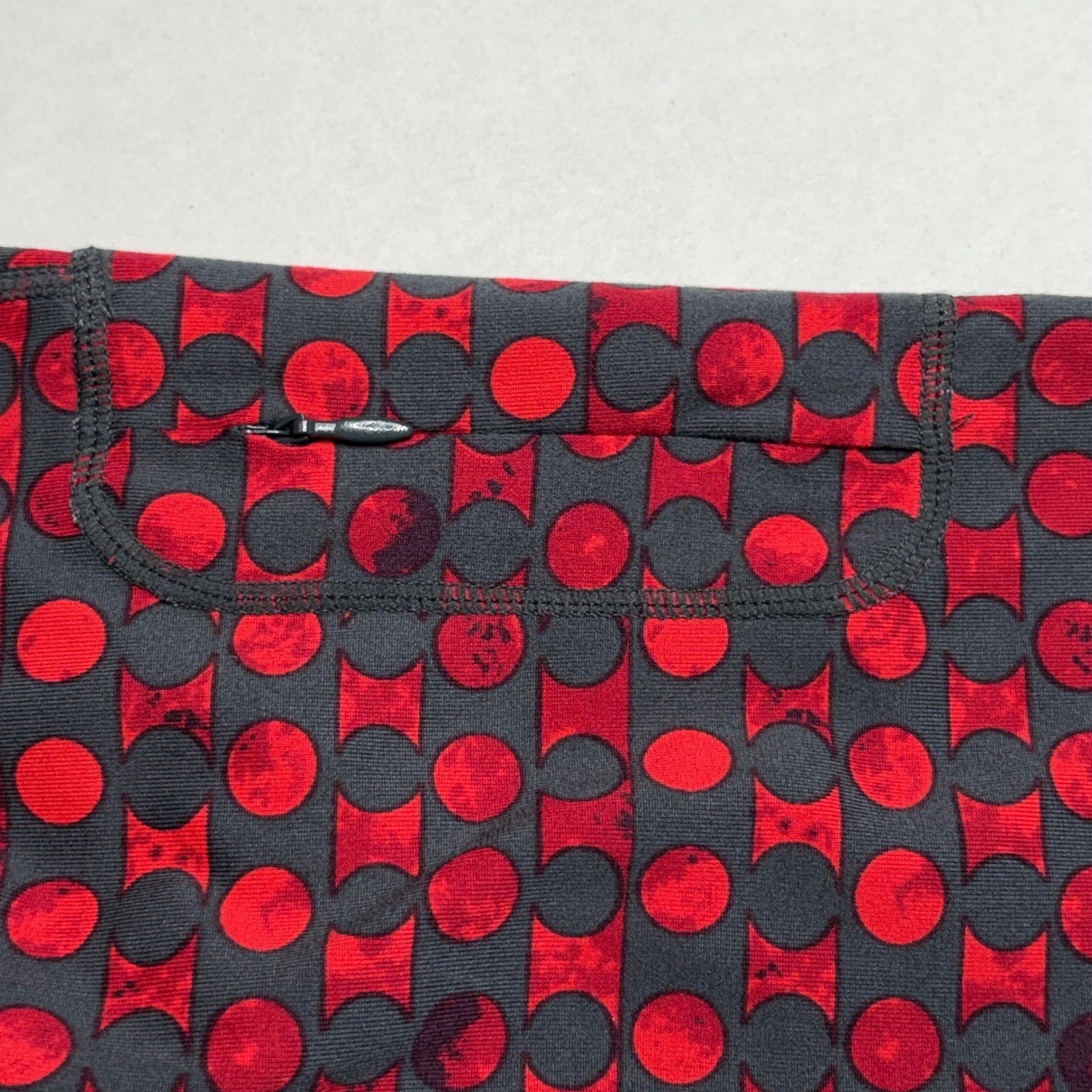 Title Nine Dream Dress Small Red Grey Geometric Dot 1/4 Zip Long Sleeve