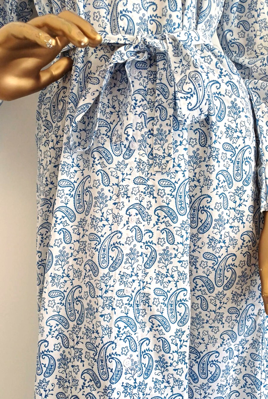 Indian Hand made Block Print Organic Cotton Floral Dress for Women All Seasons