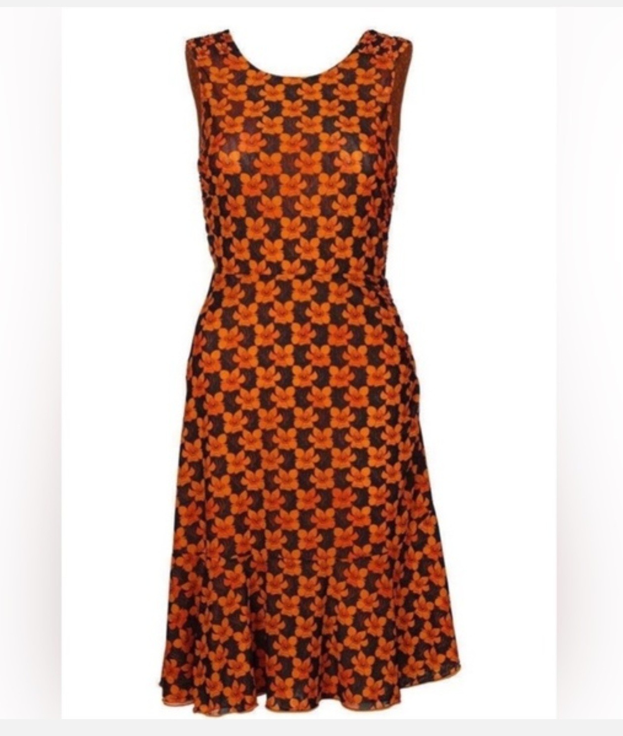 CAbi Reversible Midi Flip Dress Floral & Dots Wide Strap Cinched Accents👗#6370