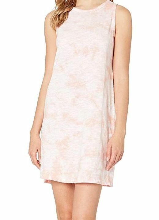 $287 Lilla P Women’s Pink Tie Dye Slub Knit Jersey Sleeveless Tank Dress Size L