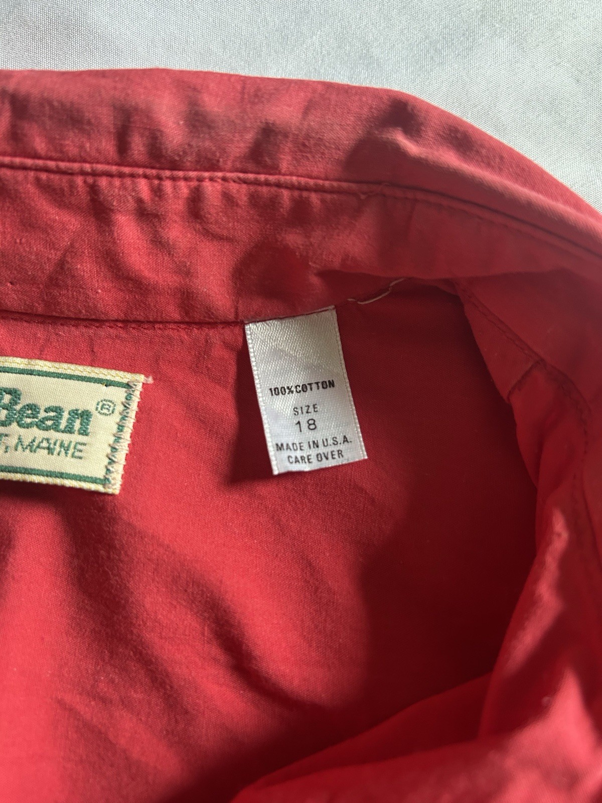 Vintage LL Bean Snap Button Maxi Dress Womens Size 18 Red Classic Comfort USA