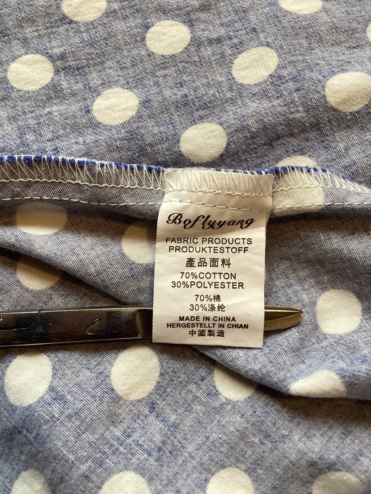 Bo fly yang Size S Blue Polka Dot Dress Sleeveless Spring Picnic