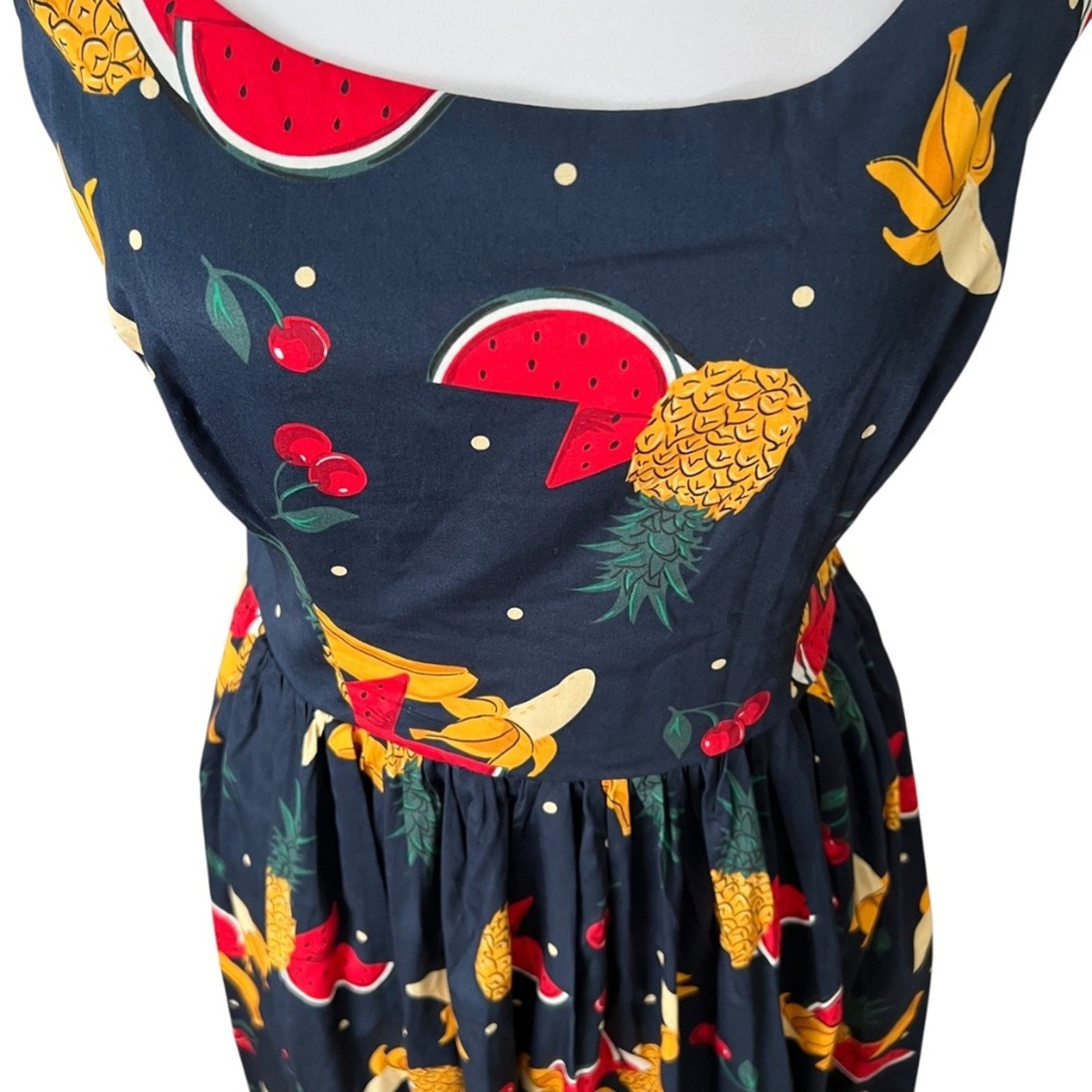 MODCLOTH Dress Small Midi Medium Retro Cotton Tropical Vacation Pinup COLLECTIF