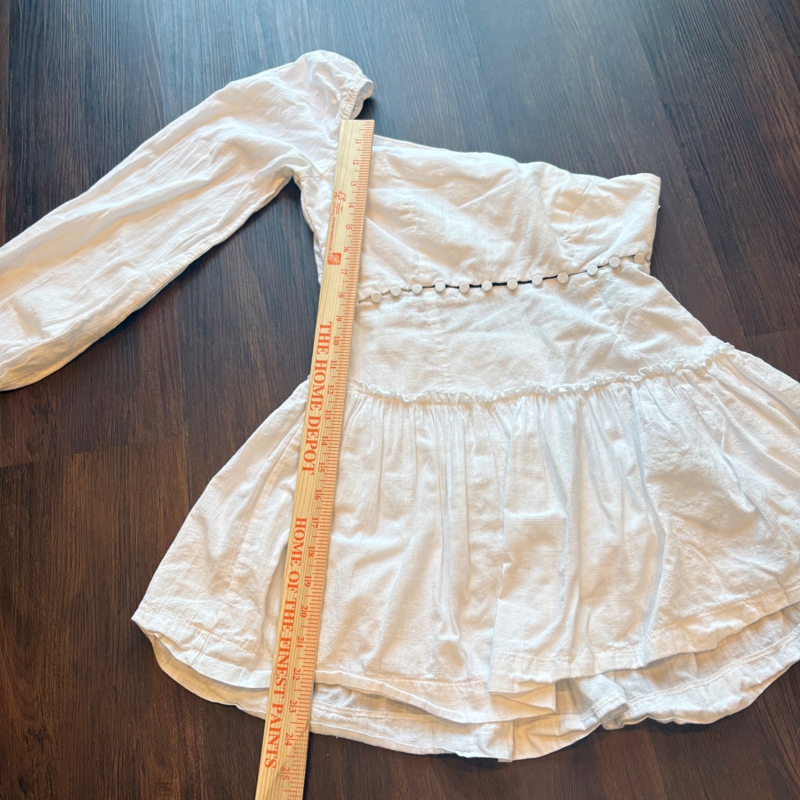 ♾️White One Shoulder Ruffle Mini Dress Statement Boho Seven Wonders Sz XS/4♾️