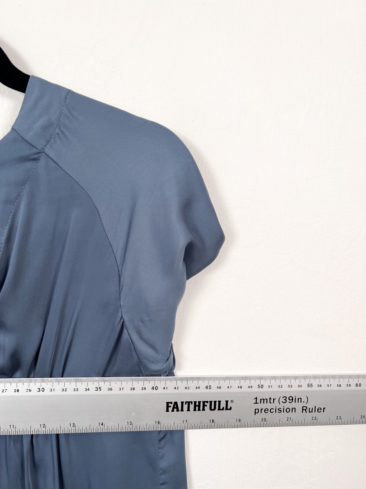 Hush Dress Extra Small Blue Grey Satin Holiday Lightweight Pockets