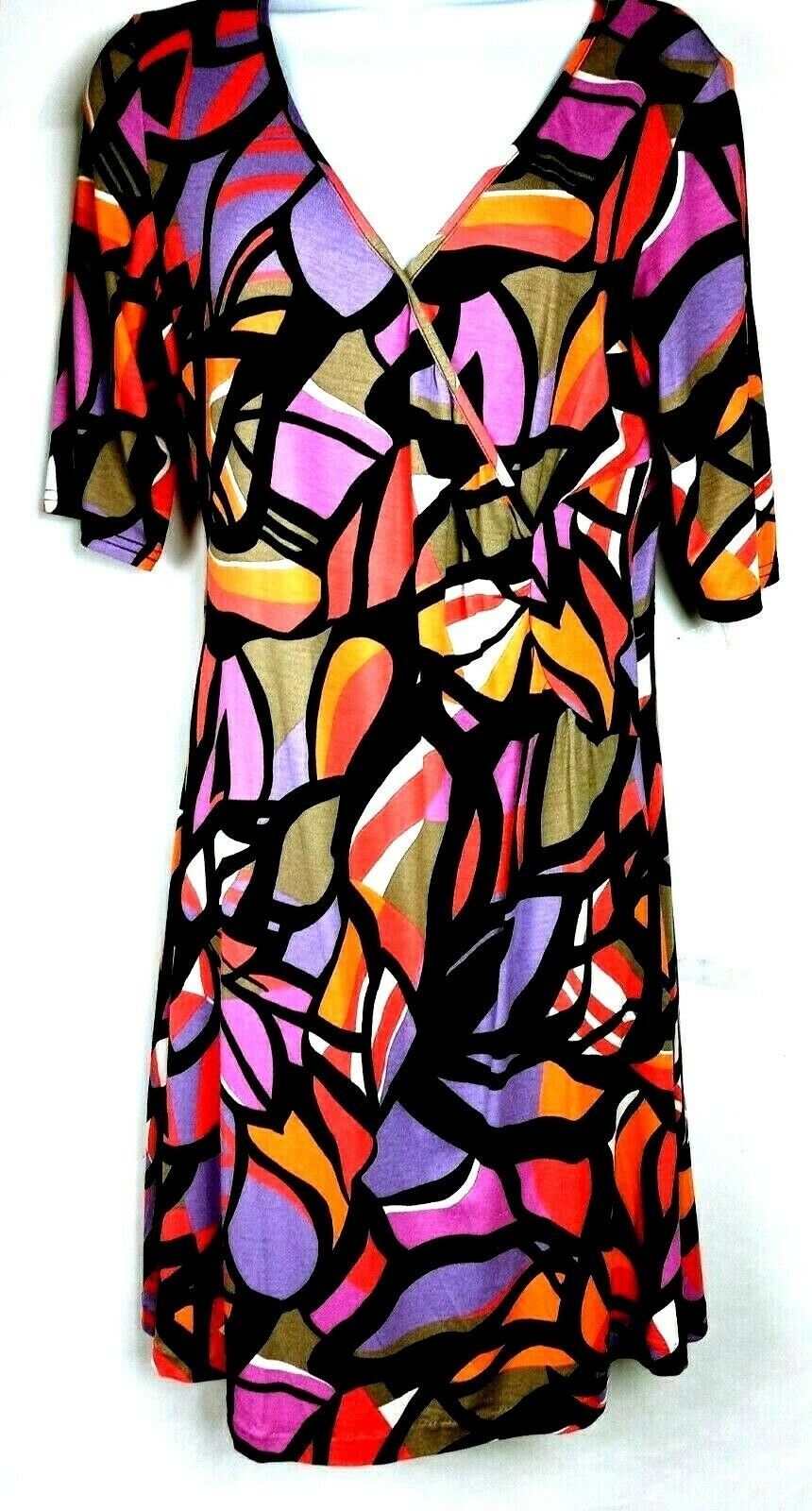 Modern Artistic Casual Chic Dress Size Large Abstract Picasso Style Multicolor