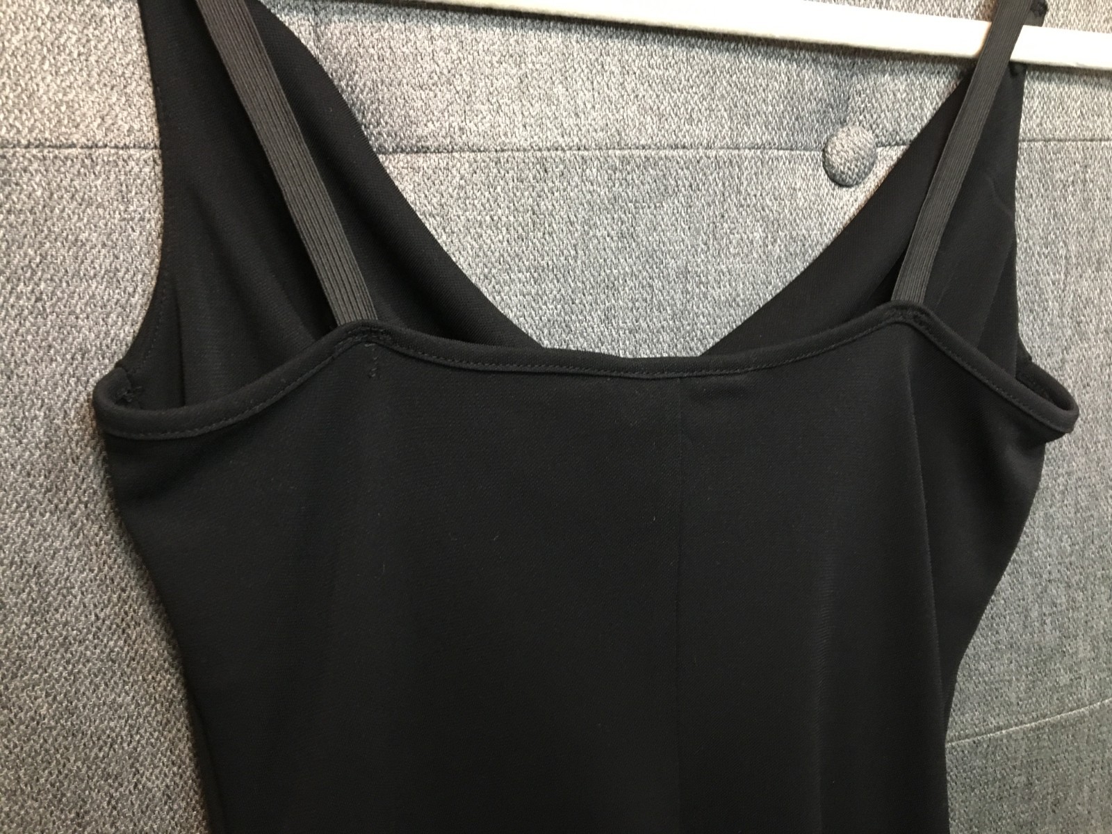 ESPRIT Black Slip Dress (SMALL) Vintage Y2K Stretch Elastic Straps Sequin Flower