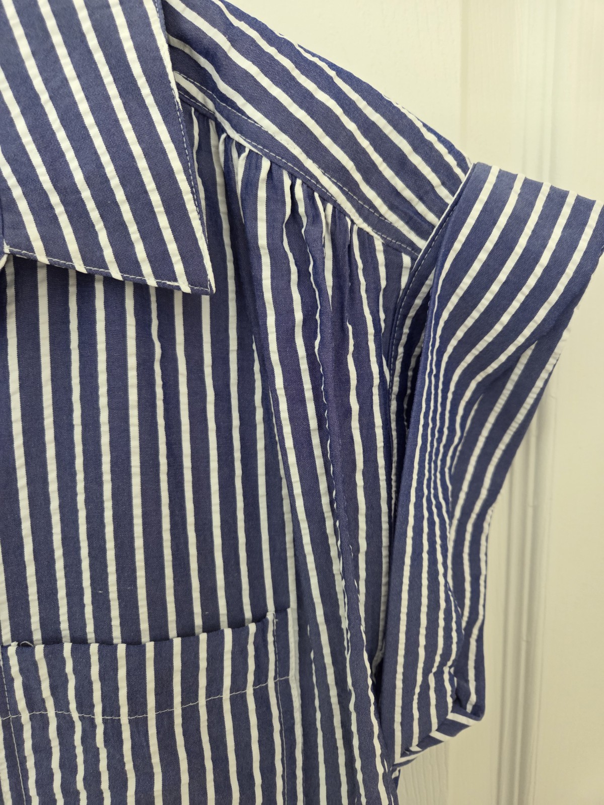 Tommy Hilfiger Blue And White Striped Tiered Dress Size 8 NEW