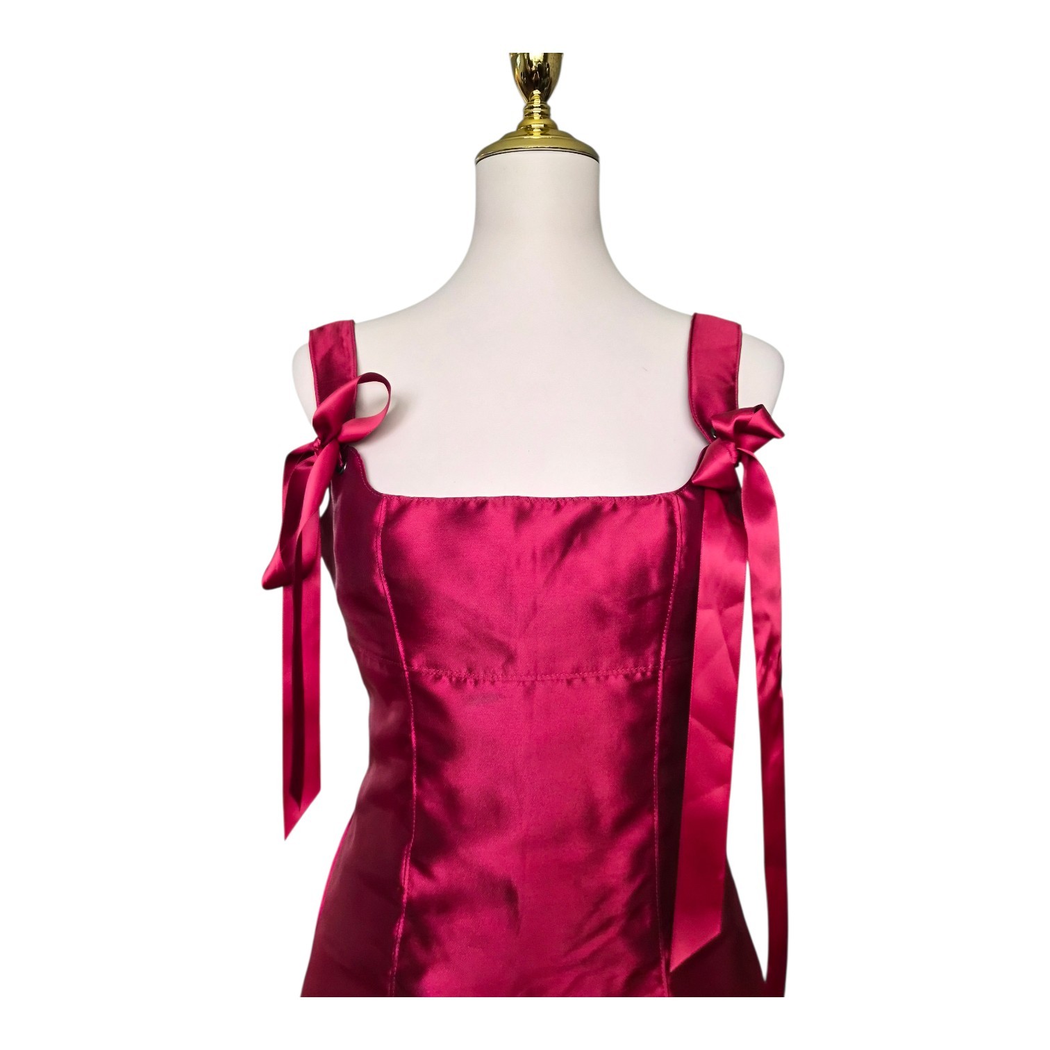 Dolls Kill Current Mood Satin Mini Dress Red Tie Strap Corset Babydoll Size S