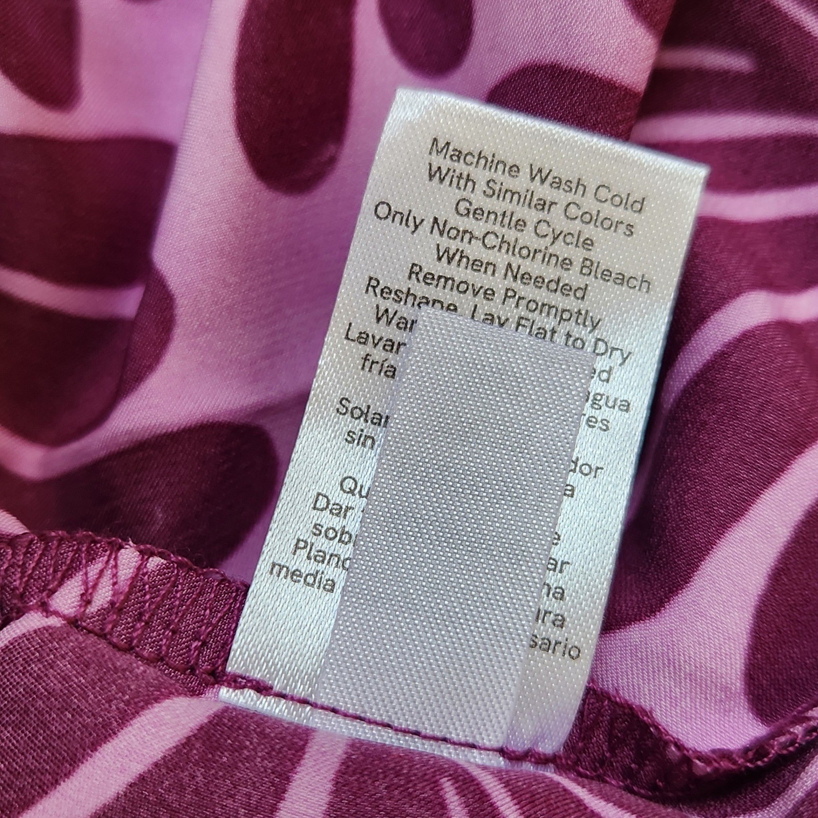 Venus Purple Pink Abstract Leaf Print Maxi Dress XL Sleeveless Tassels Tie Back