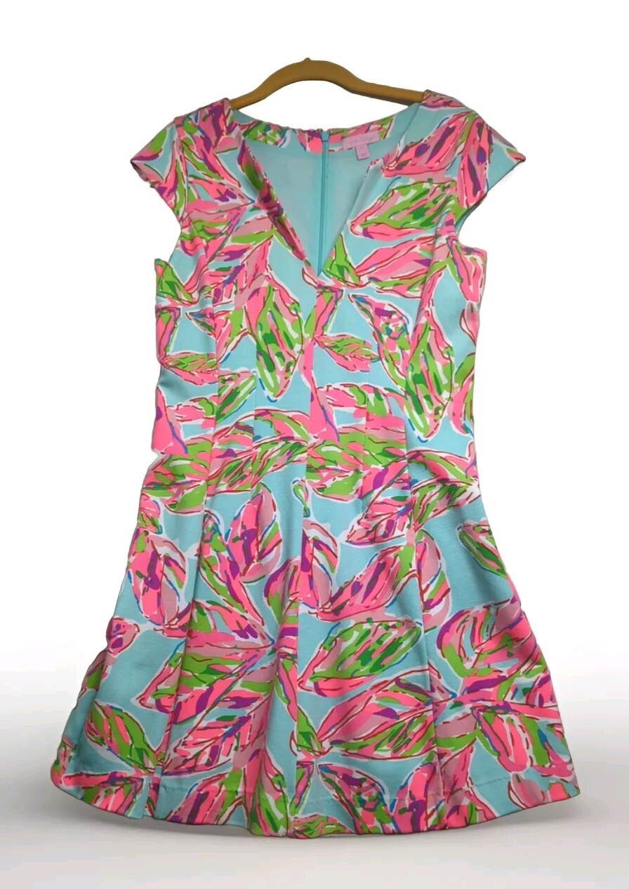 Lilly Pulitzer Briella Dress In the Vias Mini Cap Sleeve Floral Vacation Resort