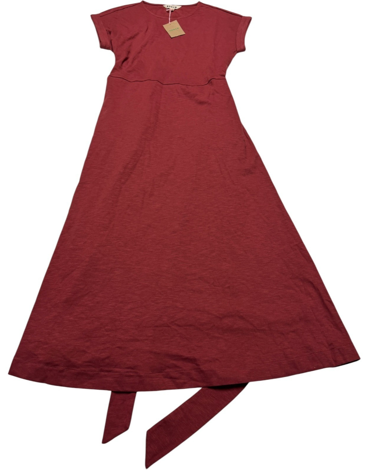 Boden Eve Jersey Midi Dress Beet Red Women’s US 6R Cotton Blend NWT