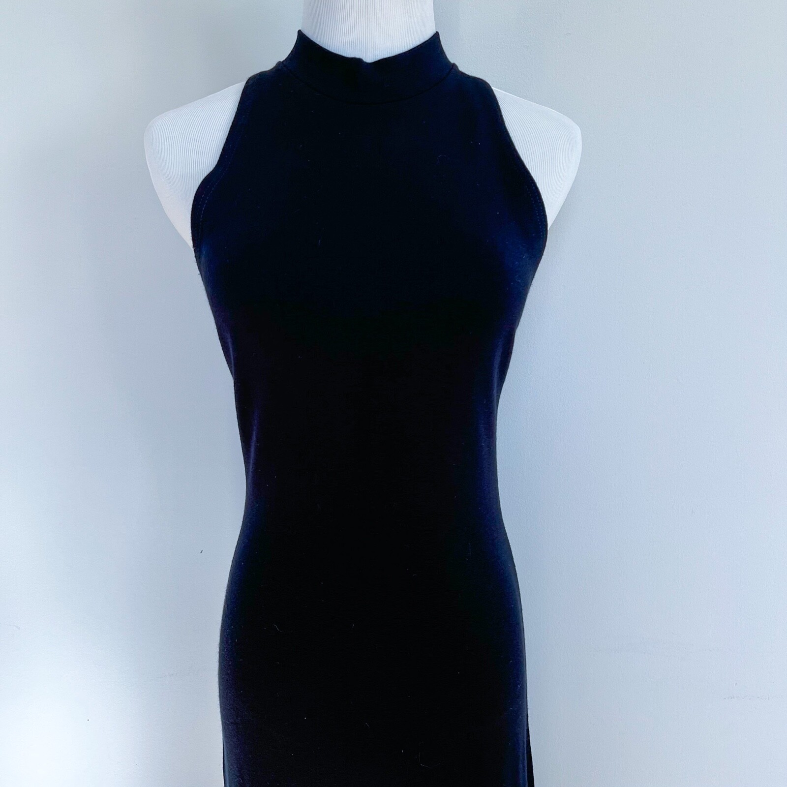 Rebecca Collection | EU38 6 Sexy Maxi Mock Neck Halter Stretch Dress Back Slit