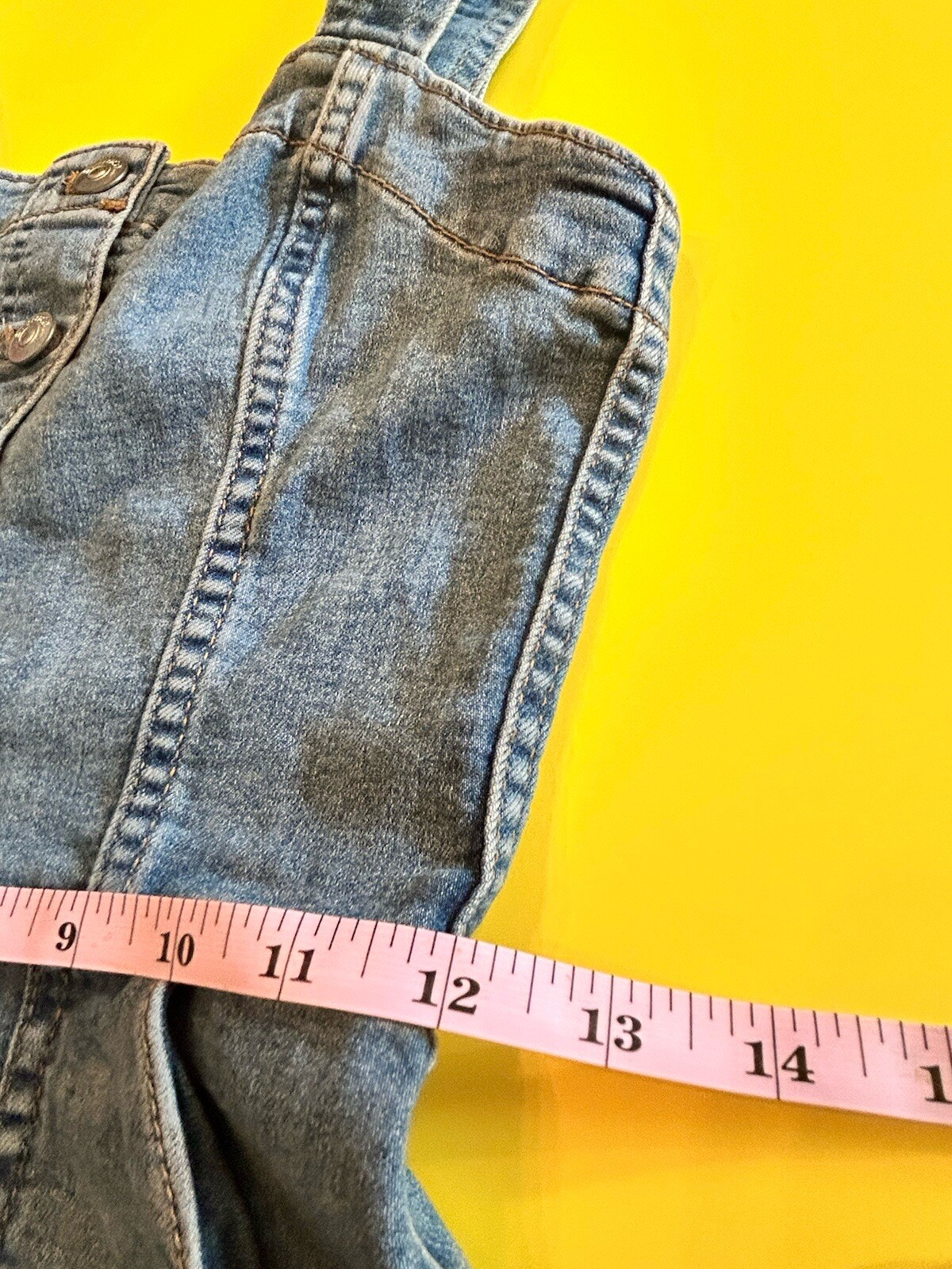 H&M Divided Denim Button Front Overall Dress Blue Jean Mini Fit Flare