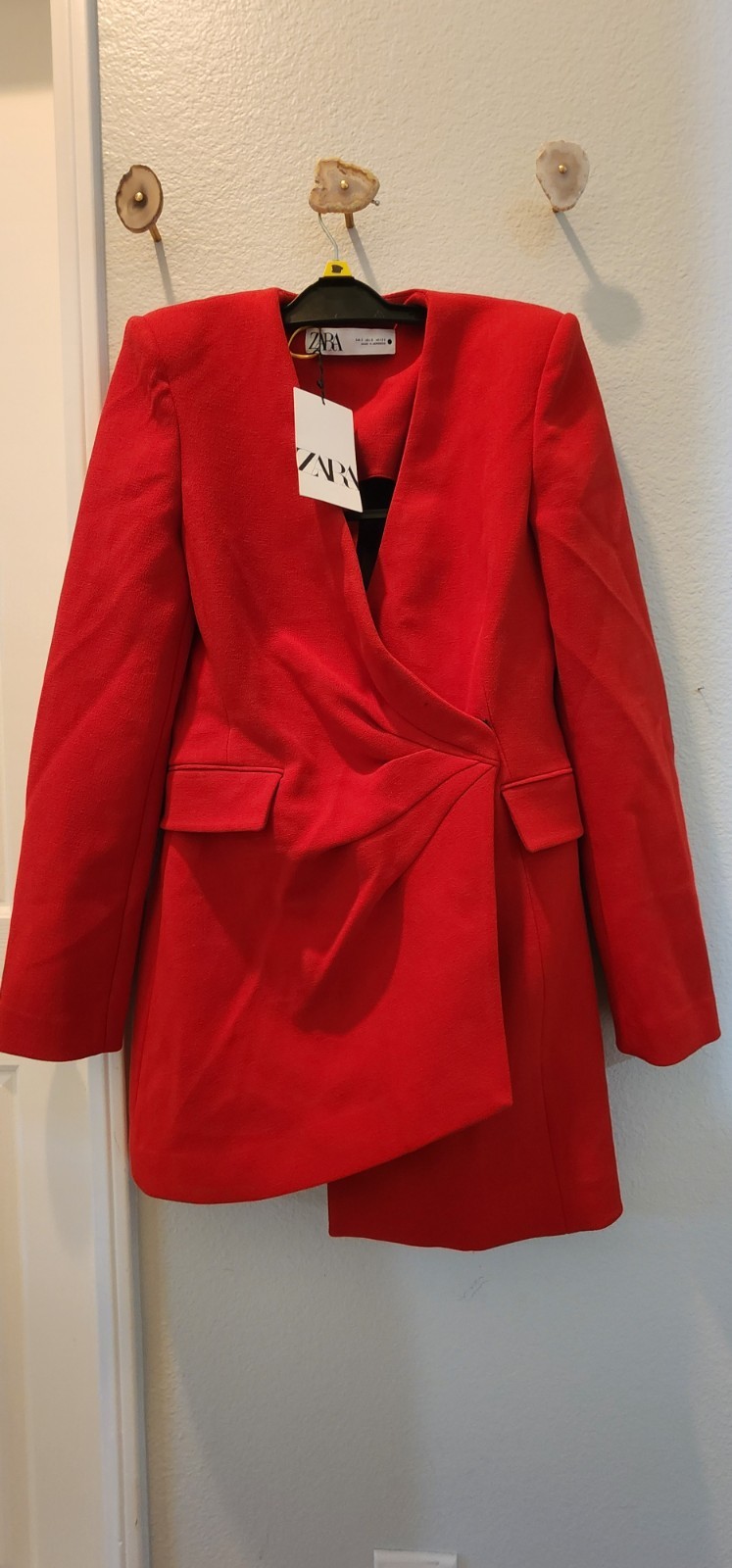 Zara Red Blazer Mini Dress NWT Size S Structured Tuxedo