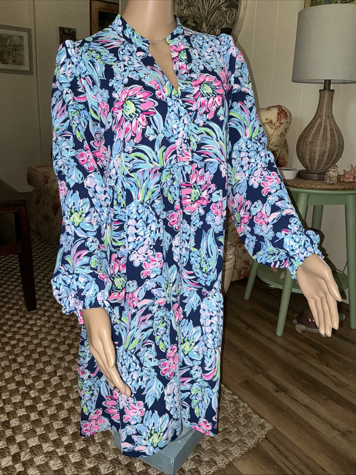 Lilly Pulitzer Winona Stretch Dress Navy Pineapple Paradise Size Small NEW