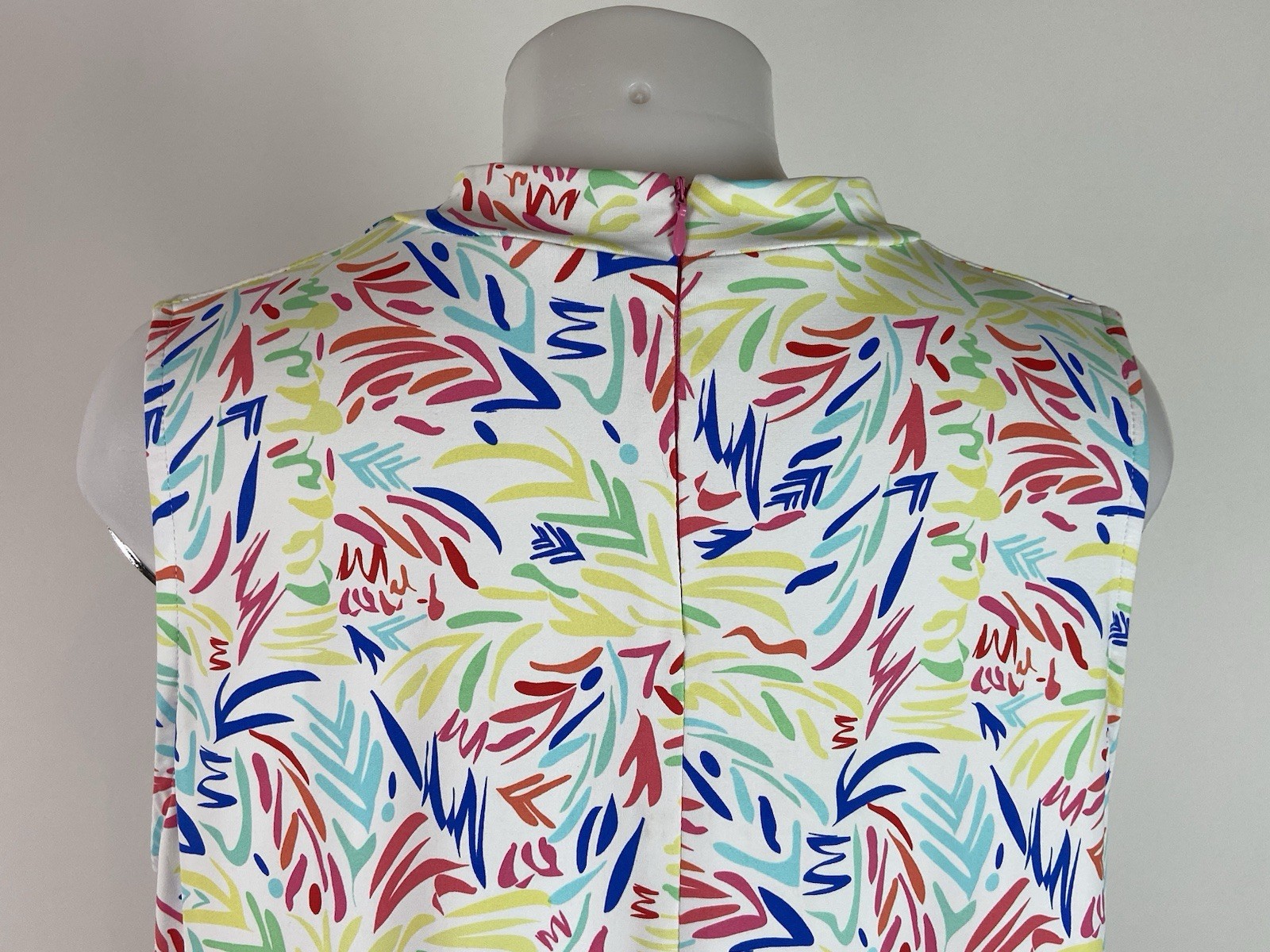 LuLu B XLarge Multi-Colored Sleeveless A-Line Dress Mock Neck 1/4 Zip in Back