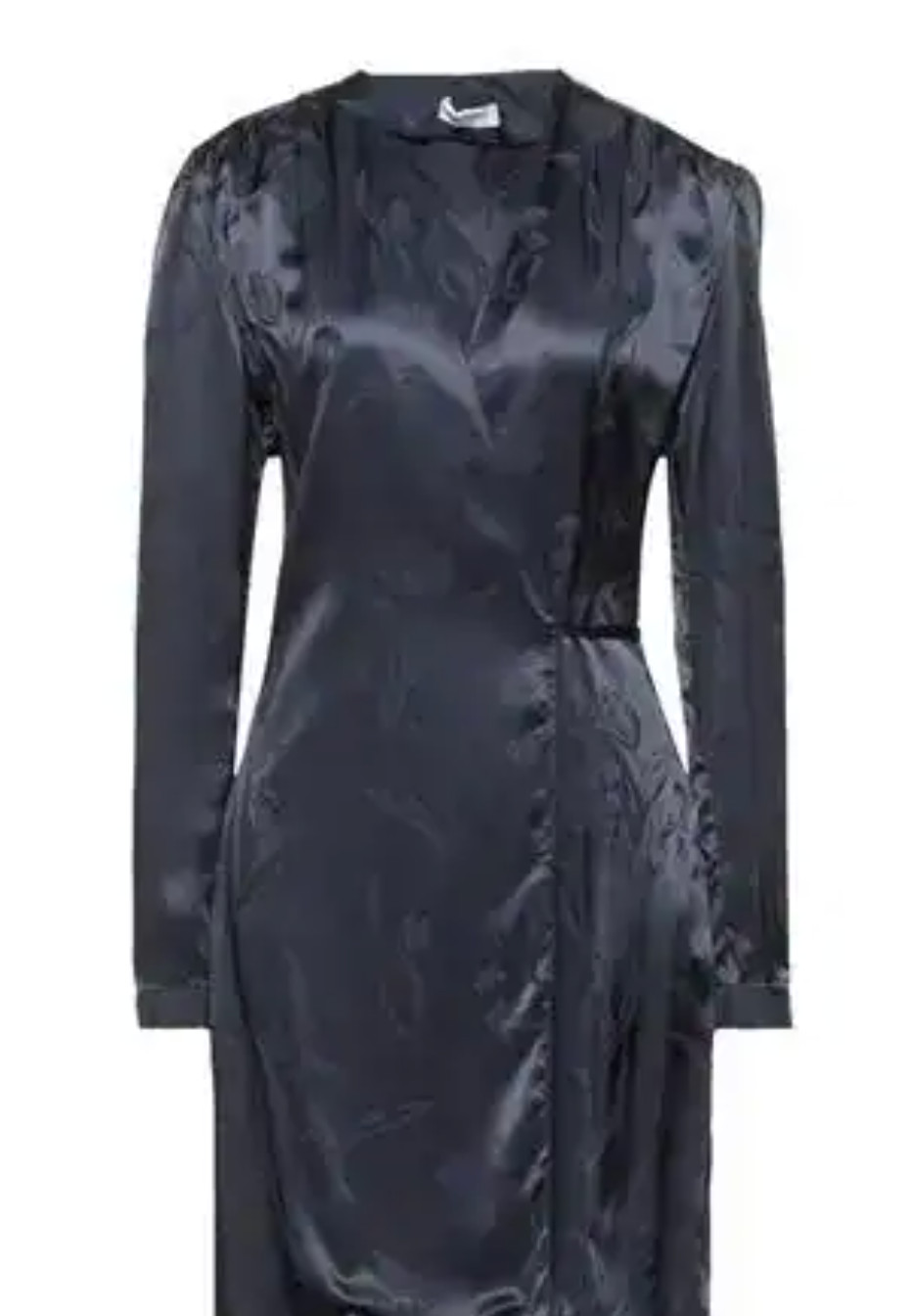 $235 Cacharel Satin Jacquard Blue Wrap Ling Sleeve Dress UK8 EU36 USA4 IT40 BNWT