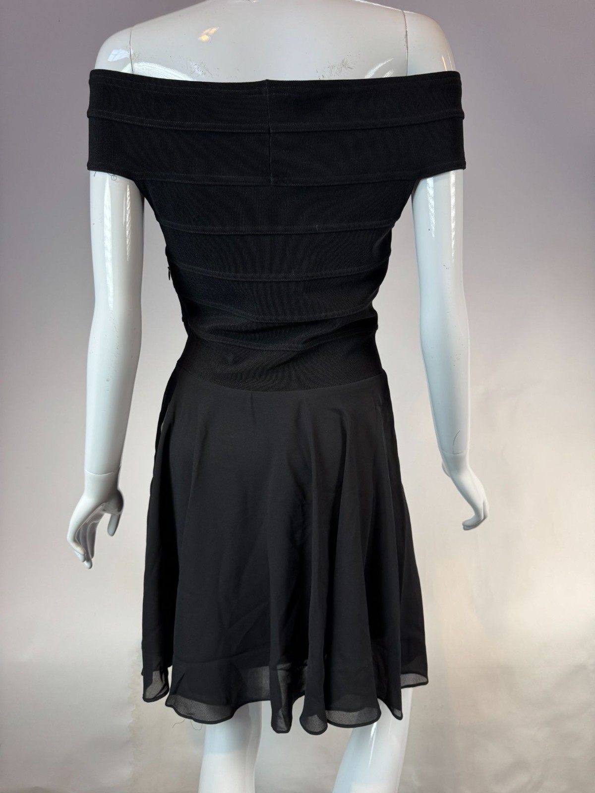 A.b.S Evening Collection Vintage 90s Womens Off-Shoulder Black Dress Size 10