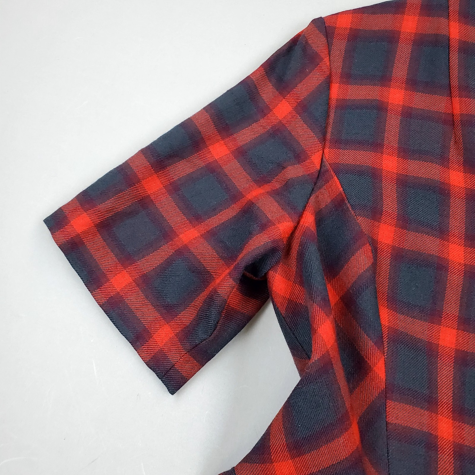 Pendleton 100% Wool Red Plaid Cunningham Tartan Jumper Lined Dress USA Made 14