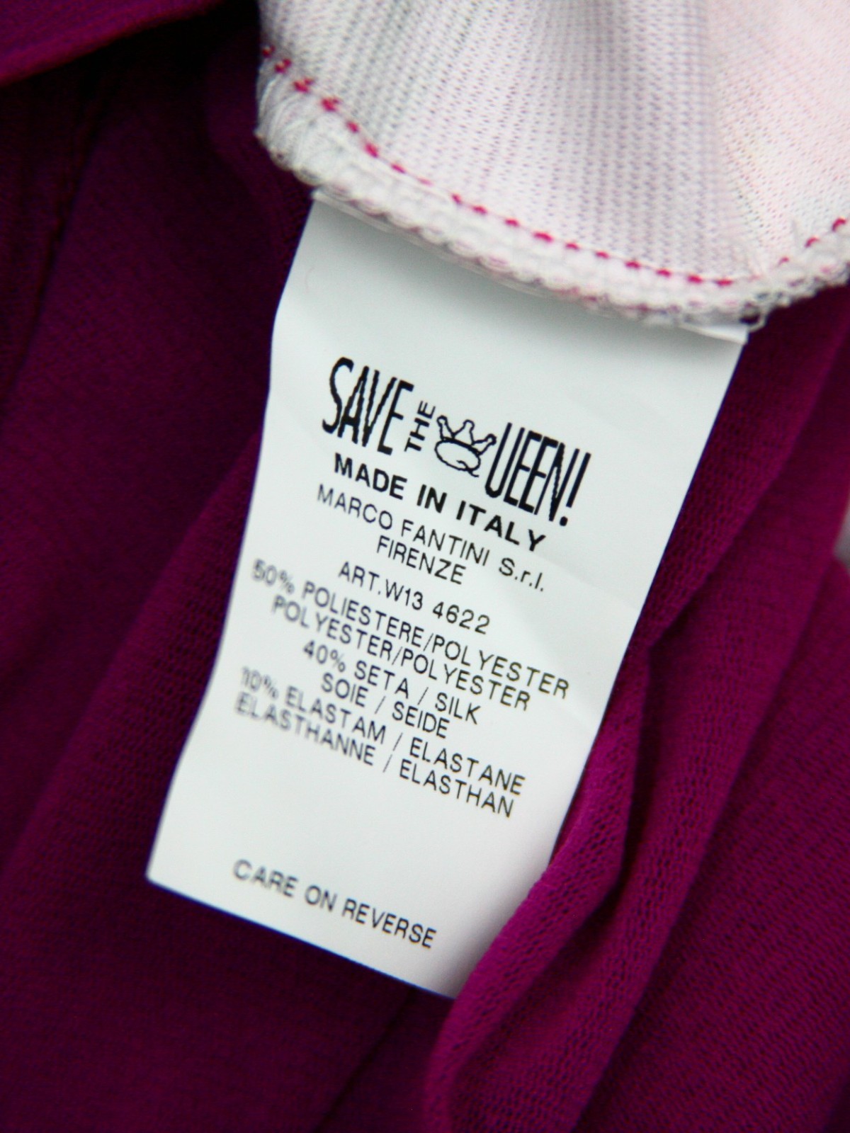 Save The Queen Dress XS Silk Blend Pink Purple Paisley Graphic Print Y2K Tunic