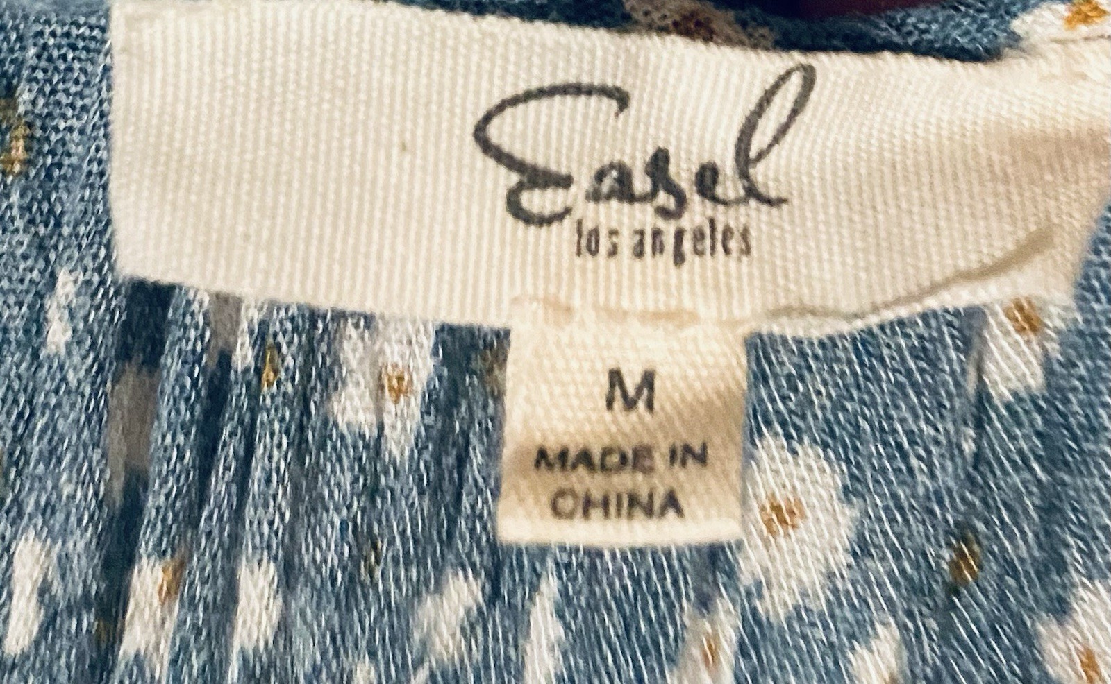 Easel Dress Womens Medium Blue Ditzy Daisy Sleeveless Mini Frayed Hem Fairy