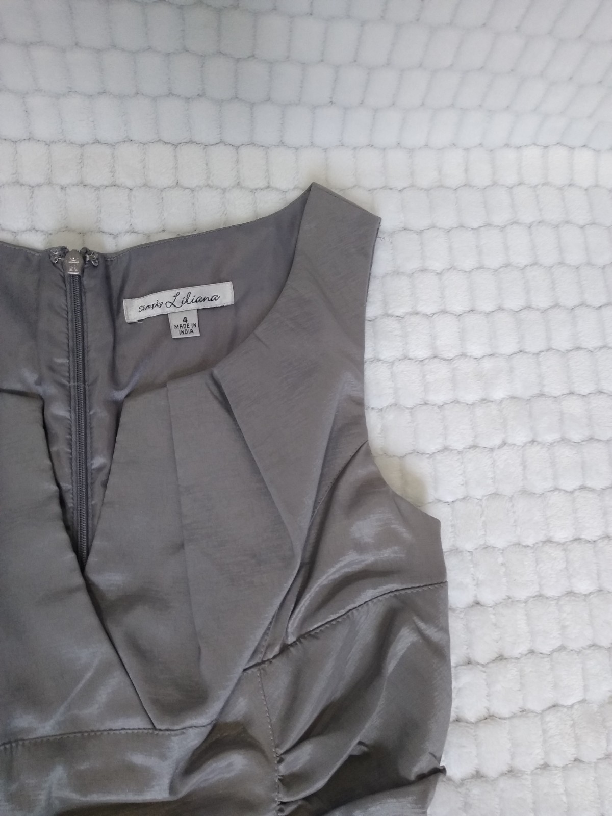 Simply Liliana Y2K Metallic Pewter Gray Sexy Sheath Pencil Dress Size XS