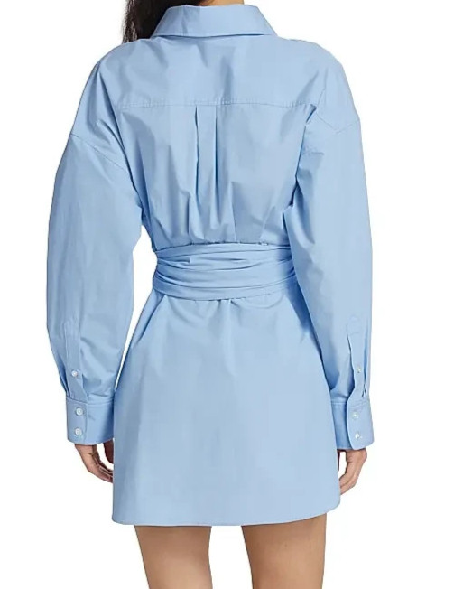 Alexander Wang Cross Front Shirt Dress Blue Size 2 NWOT