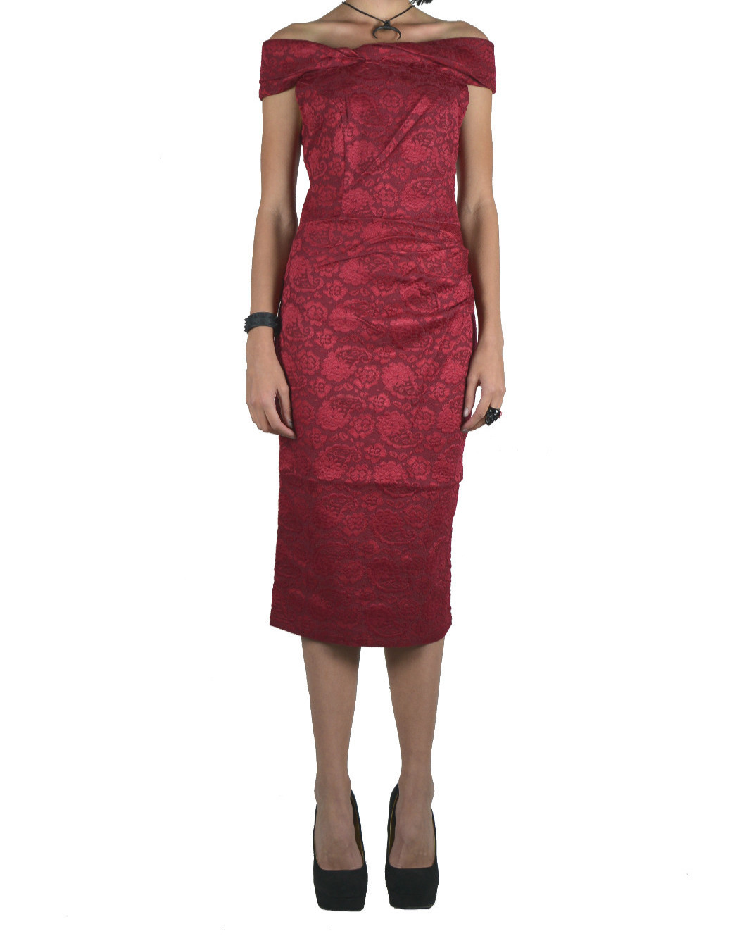 VOODOO VIXEN RETRO VINTAGE PIN UP 50s SEXY MAISE PENCIL RED DRESS DRA8274