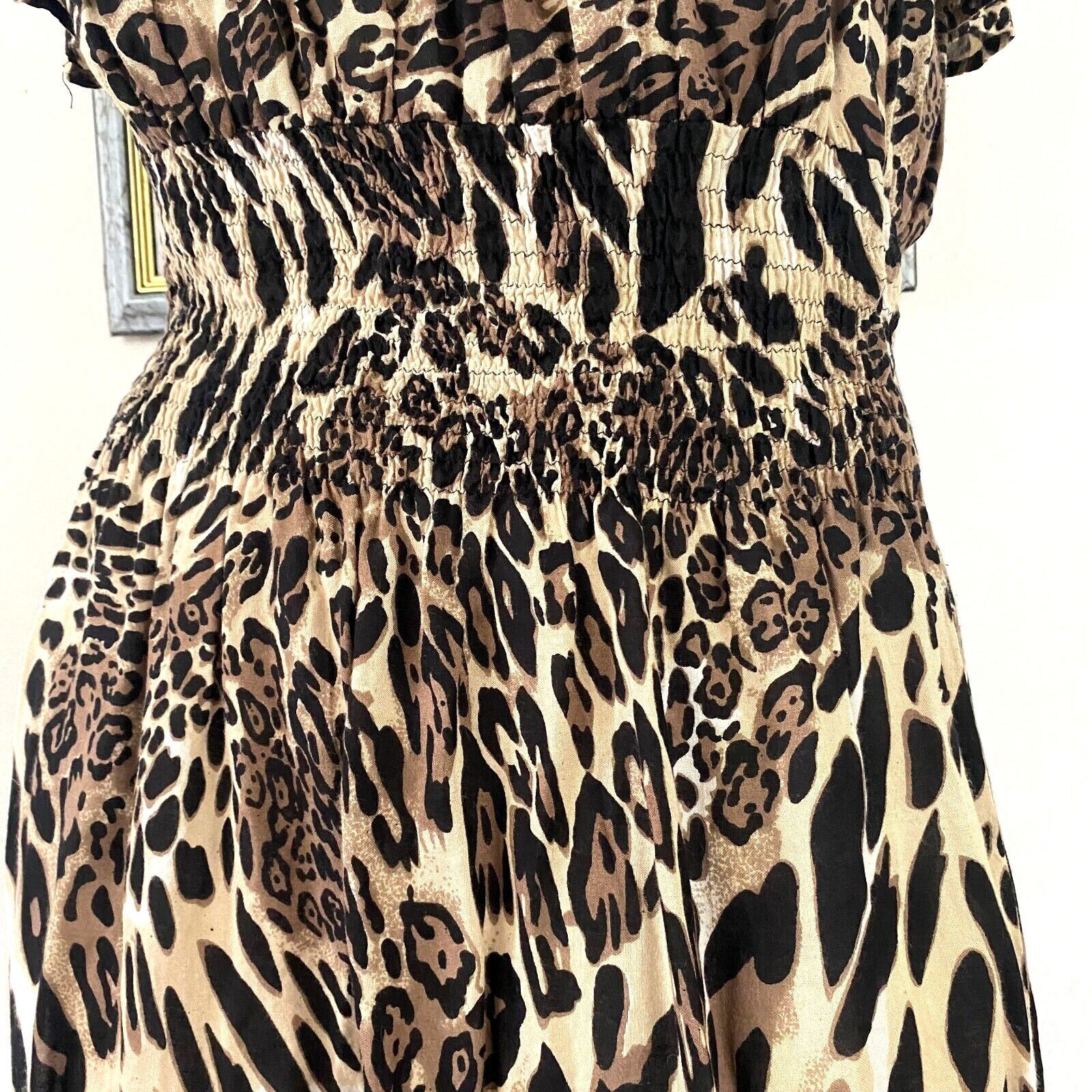 Love Heart Chesley Maxi Sleeveless Animal Print Brown Collarless Dress Size 2X