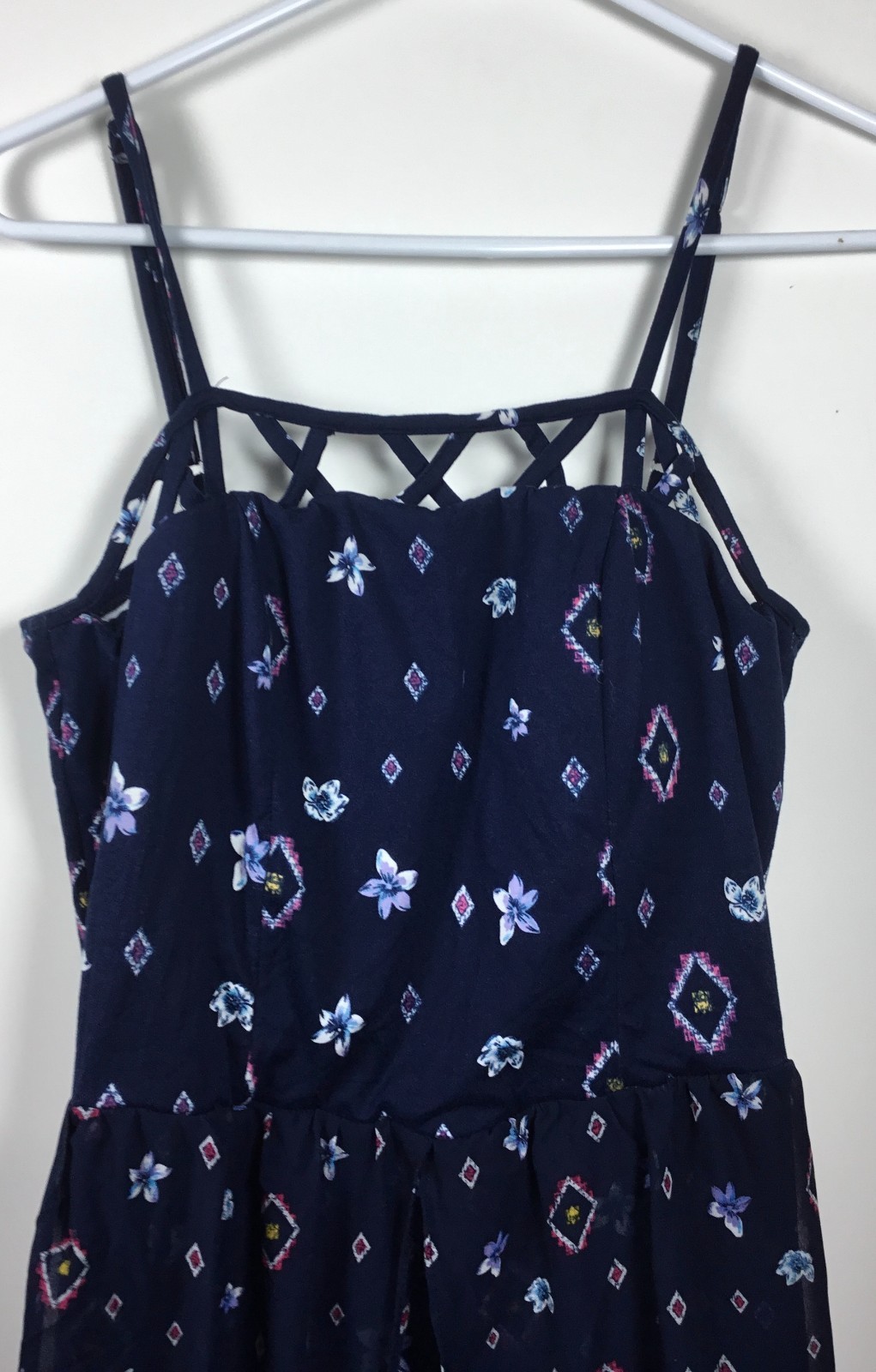 No Boundaries High Low Summer Maxi Floral Size L (11-13) Romper Sun Dress