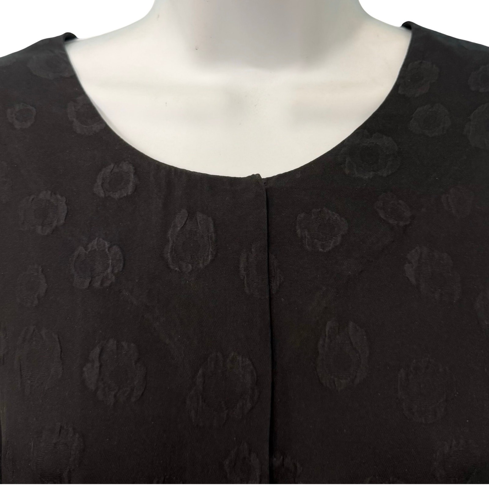 & Other Stories Black Burnout Silk Bracelet Sleeve Belted Midi Dress sz 36 / S