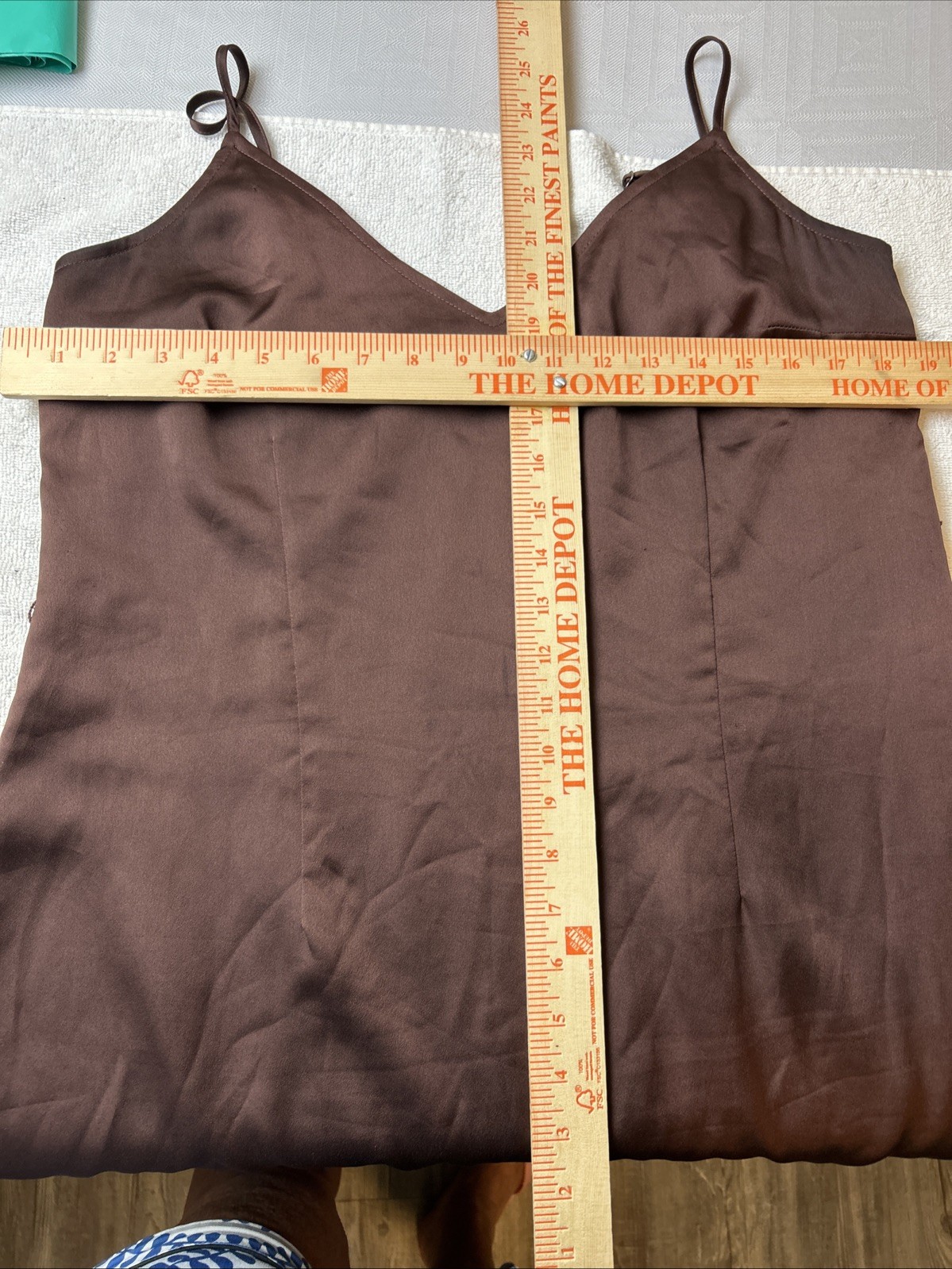 Abercrombie and Fitch brown slipped dress slit in the front extra large satin