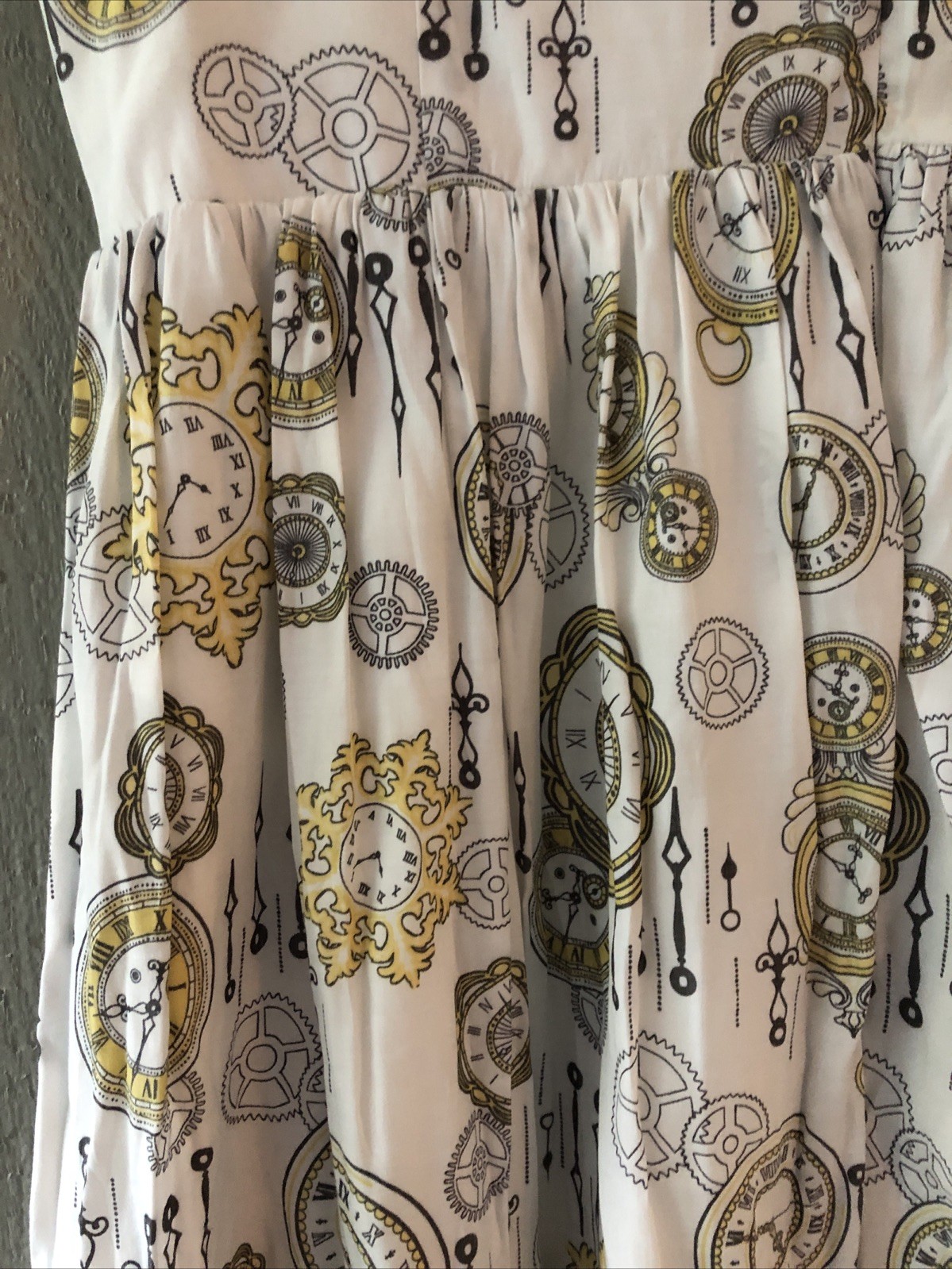 Bea & Dot for Modcloth Womens Clock Gears Fit Flare Pleated Teacher Dress Sz 2X