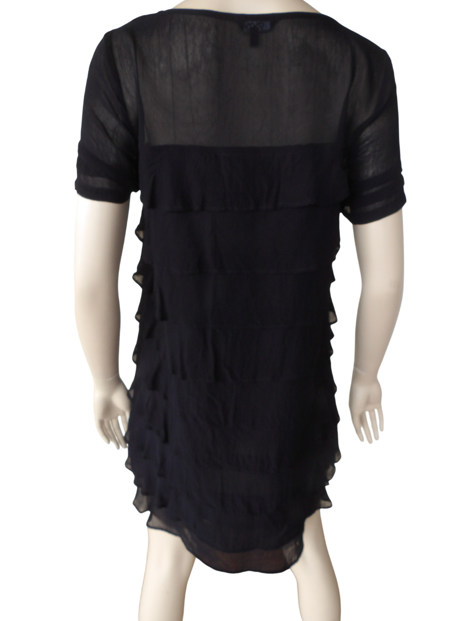 ASOS Tiered Black Dress Ruffle Flowy Chiffon Whimsigoth Baddie Sz 8 M Witchy Boh