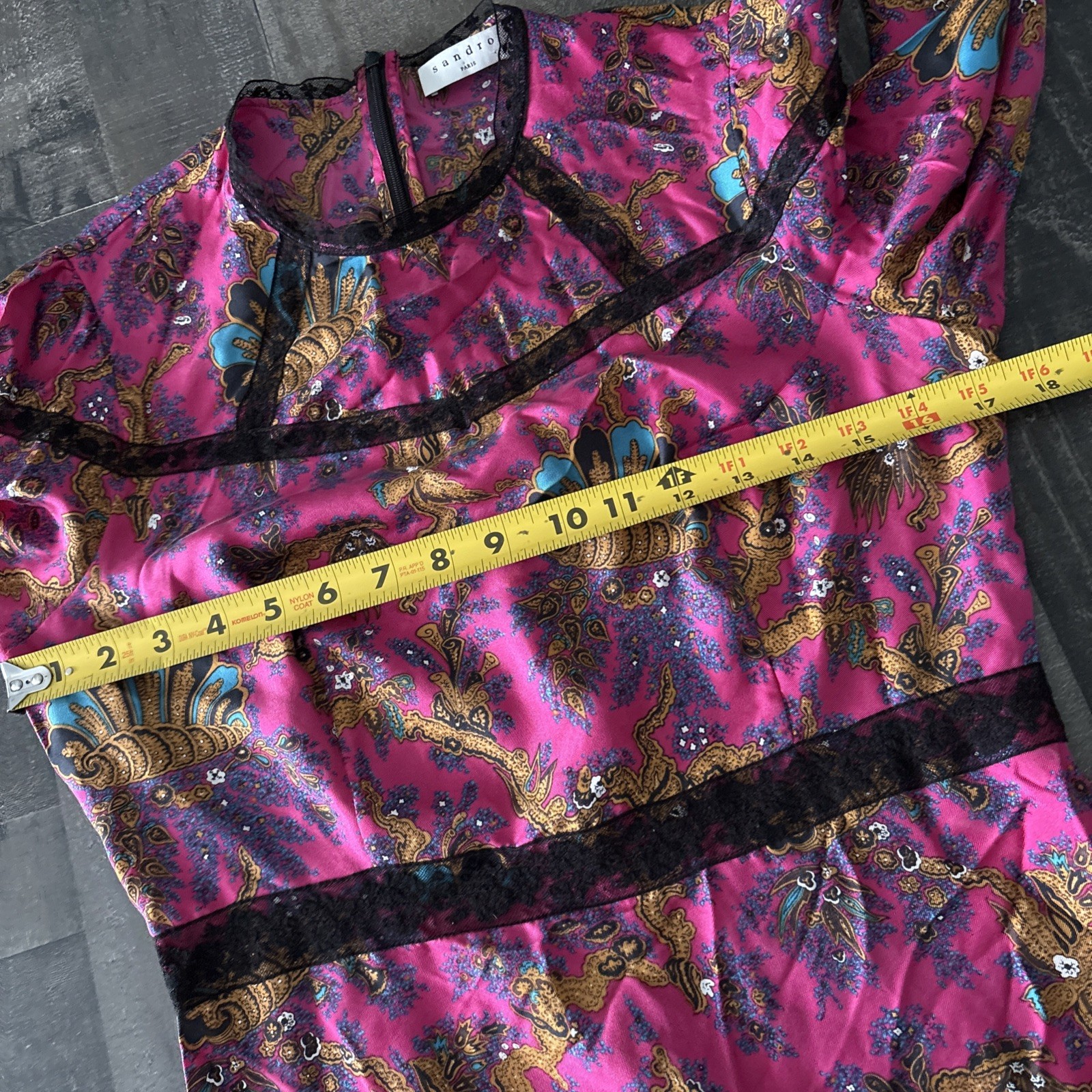 Sandro Paris Silk Midi Dress Sz 38 US 6 Medium Vibrant Pink