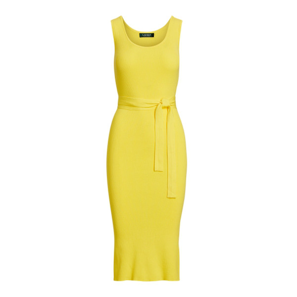 Cotton-blend Sleeveless Dress In Hampton Yellow